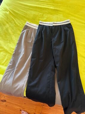 Forever 21 Wide leg Pants - Black & tan